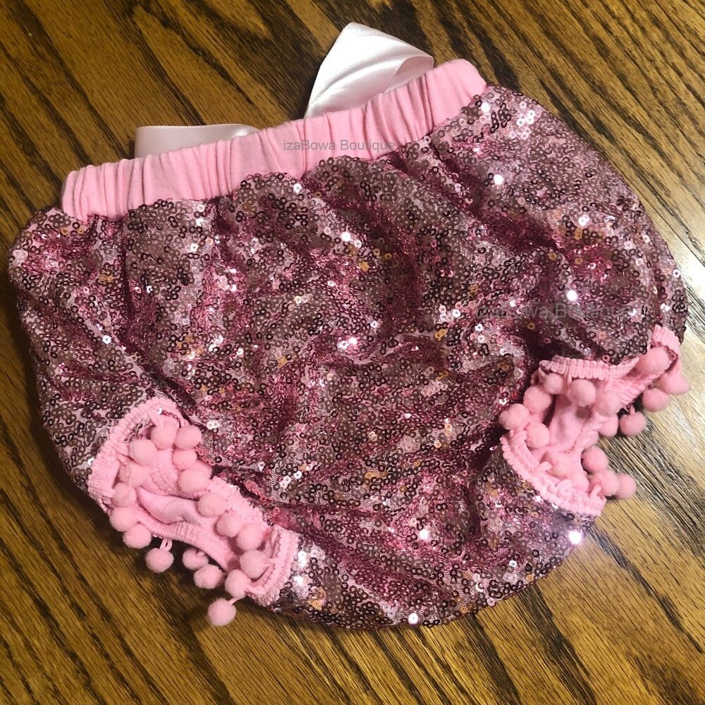 Pink Sequin Bloomer -Ruffle Butt - Picture 2 of 2